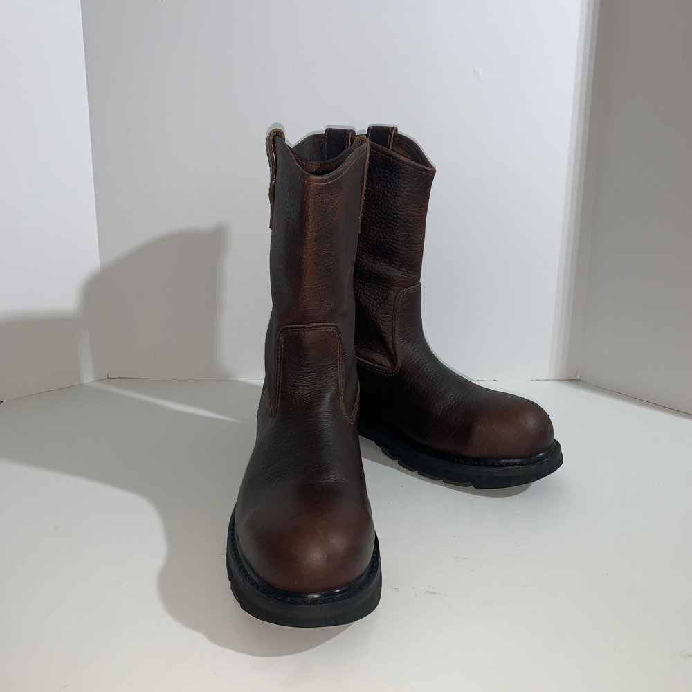 Wolverine Boots Mens 10.5 Brown Leather Steel Toe Safety Workwear W08377
